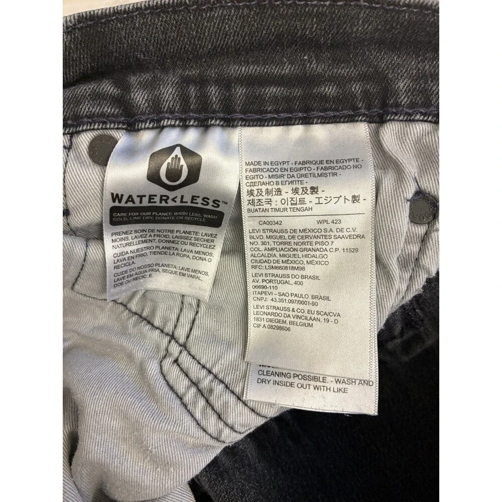 Levi's Premium 511 Men's Jeans W33 L30 Black Washed Slim Fit Stretch Denim